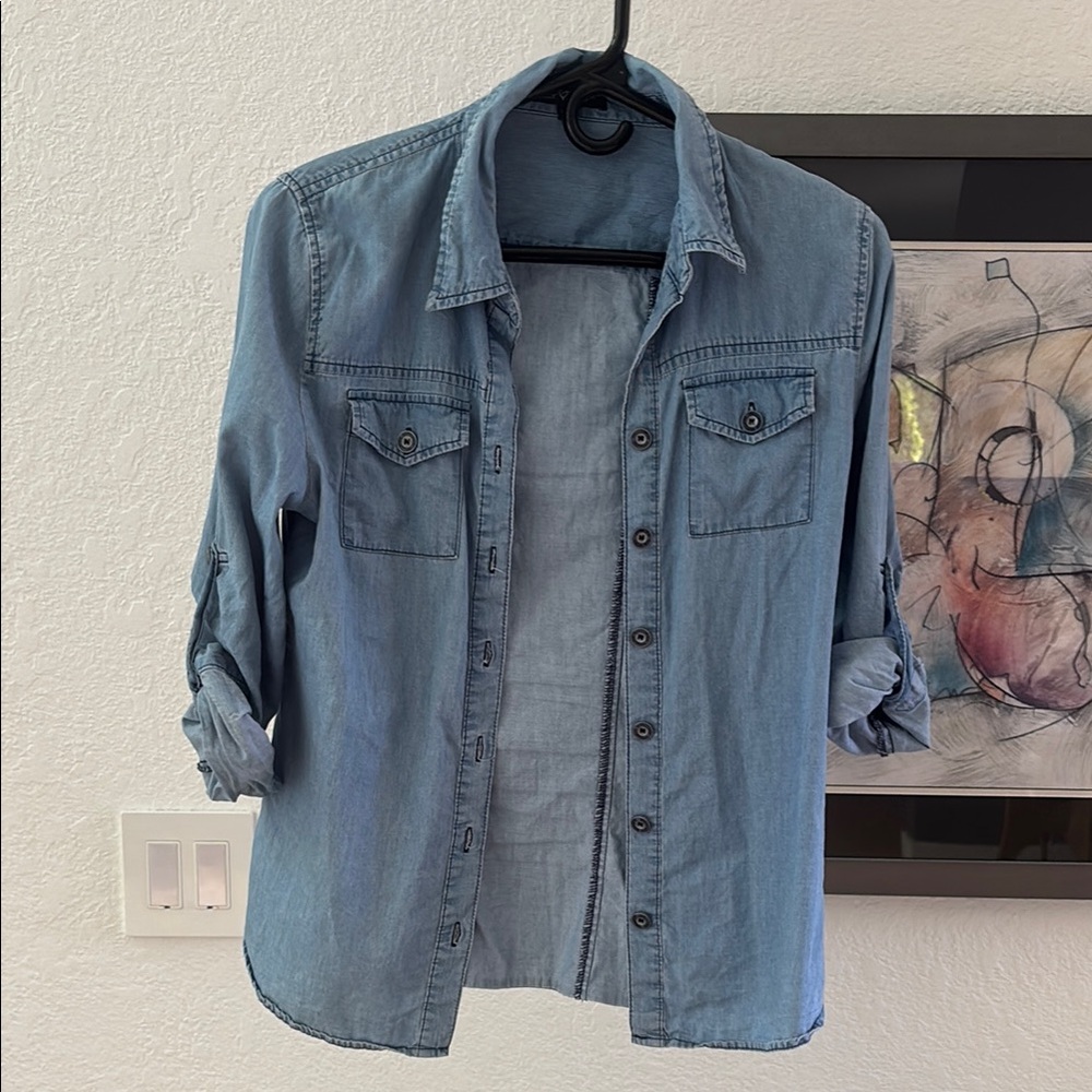 Denim Button-Up Shirt